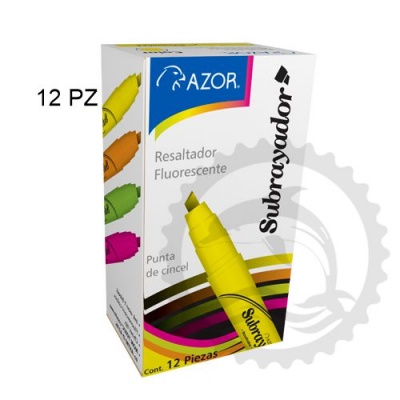 AZOR RESALTADOR  SUBRAYADOR  CAJA C/12PZ  PTA CINCEL - [ almacen 2 ]